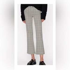 Frame le crop mini boot pine plaid pants